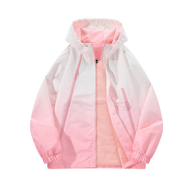 Herren Leichte Kapuzen-Windjacke mit asymmetrischen Reißverschlusstaschen und verstellbarem Saum Drune