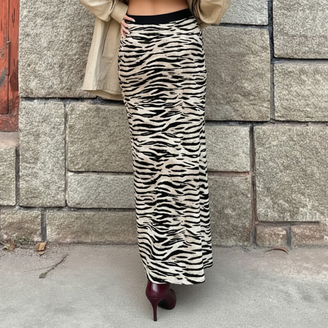 Damen Schicker Maxi-Rock mit Rüschendetails und floralen Mustern Drune