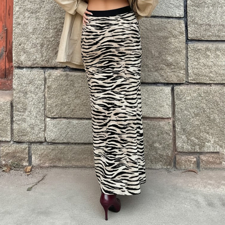 Damen Schicker Maxi-Rock mit Rüschendetails und floralen Mustern Drune