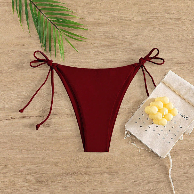 Damen Hochgeschnittenes Bikini-Unterteil mit verstellbaren Bindebändern Drune