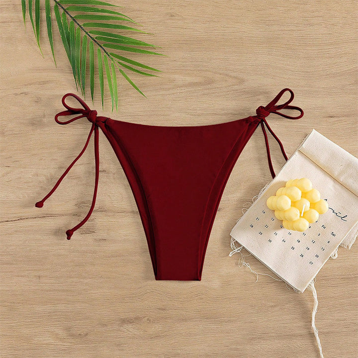 Damen Hochgeschnittenes Bikini-Unterteil mit verstellbaren Bindebändern Drune