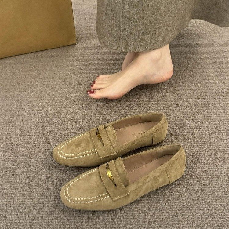 Damen Mokassins mit weichem Wildleder und elegantem Riemenverschluss Drune