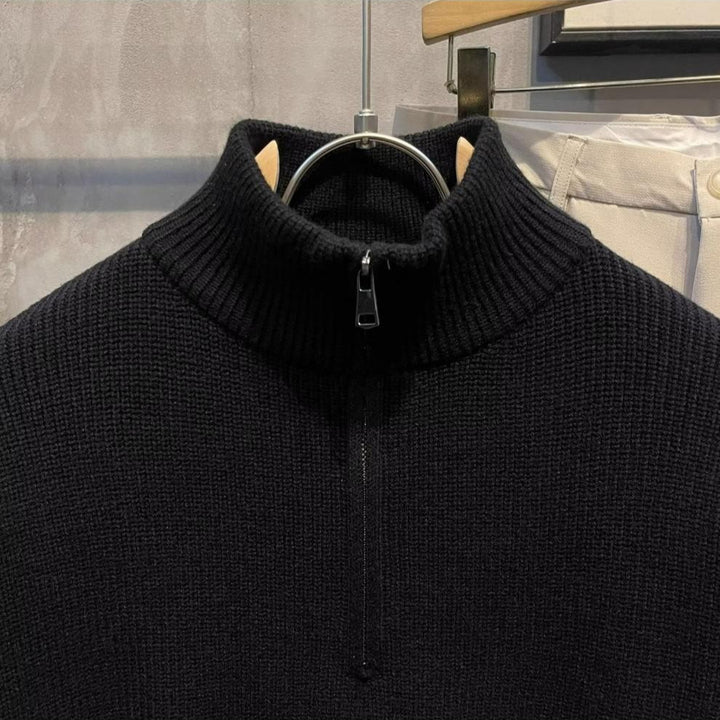 Herren Modischer Strickpullover mit Stehkragen Drune