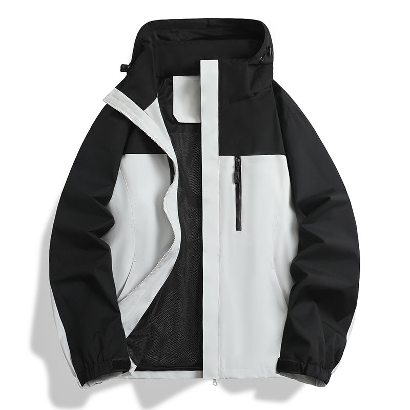 Herren Wasser- und winddichte Softshell-Outdoorjacke mit Kapuze, atmungsaktivem Meshfutter und Brustreißverschluss Drune