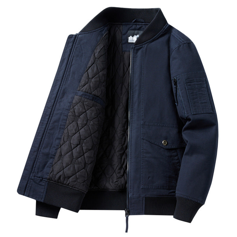 Herren Modische Bomberjacke mit Steppfutter Drune