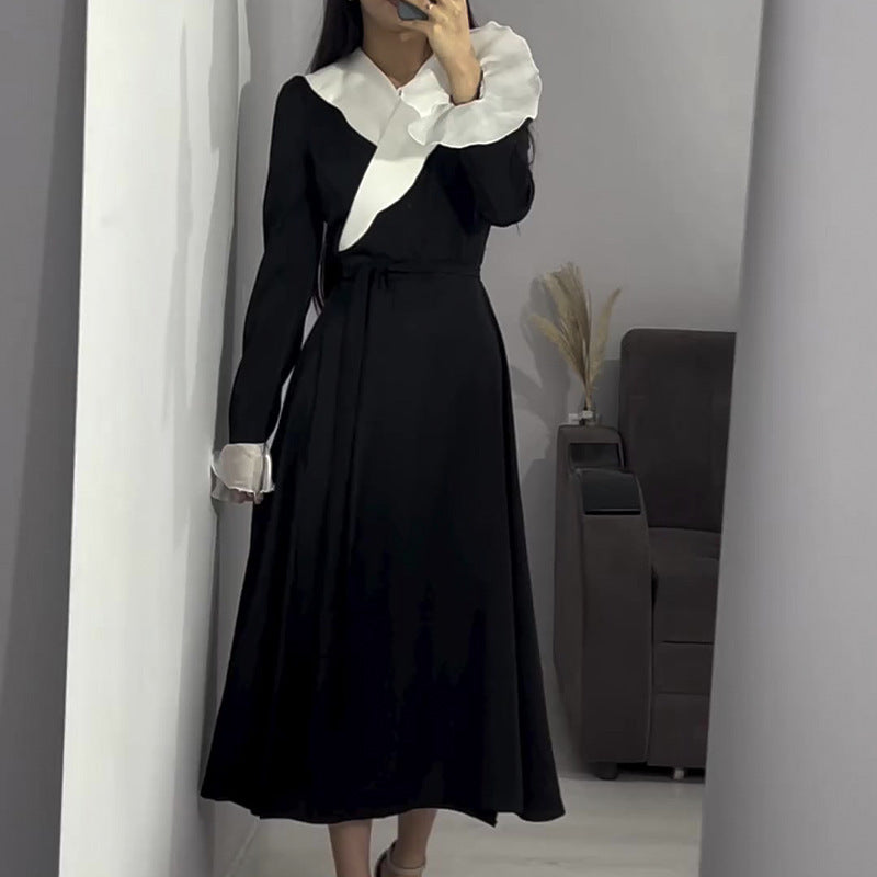 Damen Maxikleid mit eleganten Volantärmeln und Wickelgürtel Drune