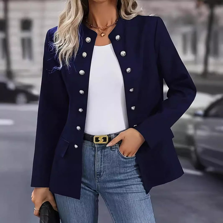 Damen Blazer mit stylishen Druckknöpfen und eleganter Passform Drune