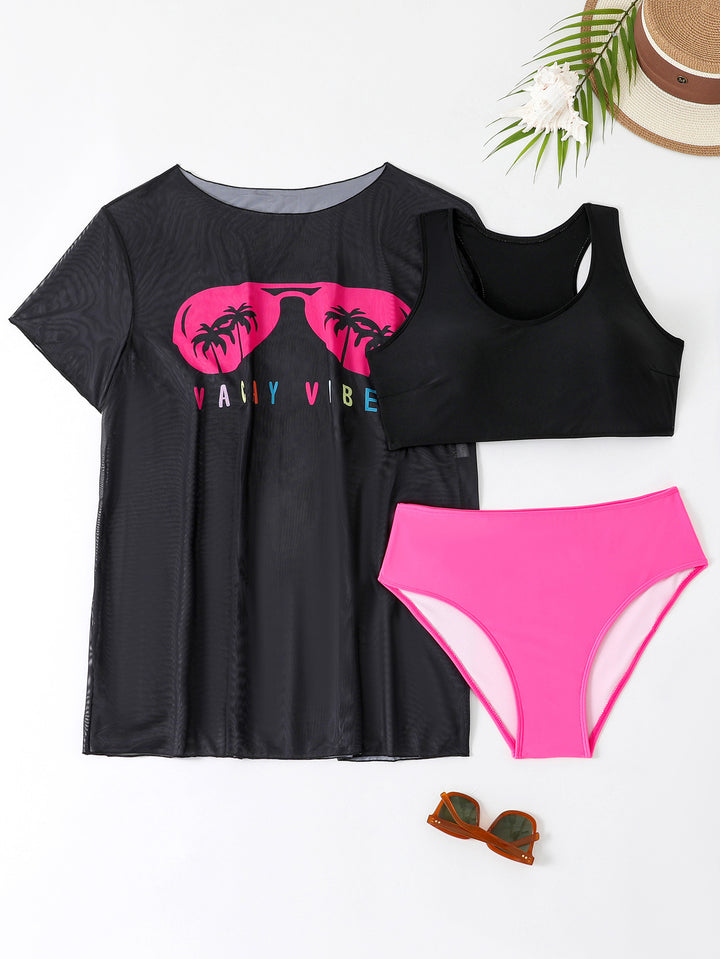Damen Freizeit-Bikini-Set mit Netzoberteil Drune