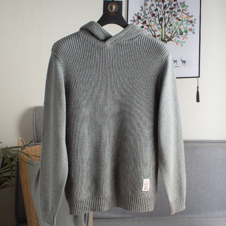 Damen Grobstrickpullover mit Kapuze Drune