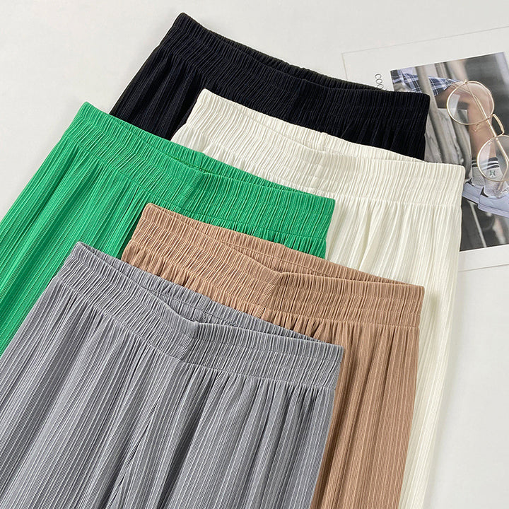 Damen Plissierte Weitbein-Hosen Drune