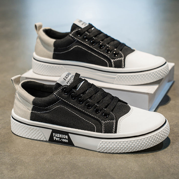 Herren Low-Top Canvas-Plateau-Sneaker mit profilierter Gummisohle und verstärkter Zehenkappe Drune