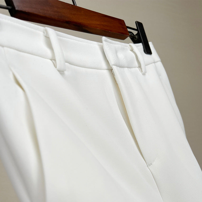 Damen Elegante gerade geschnittene Anzughose mit Bügelfalte und Eingrifftaschen Drune