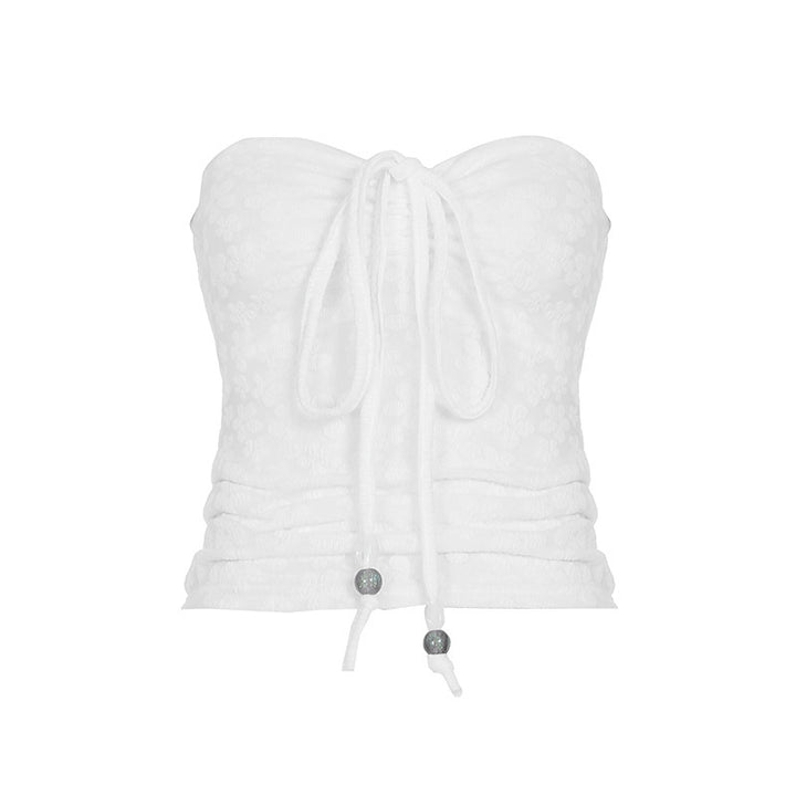 Damen Bandeau-Oberteil mit floralem Muster und geflochtenem Detail Drune