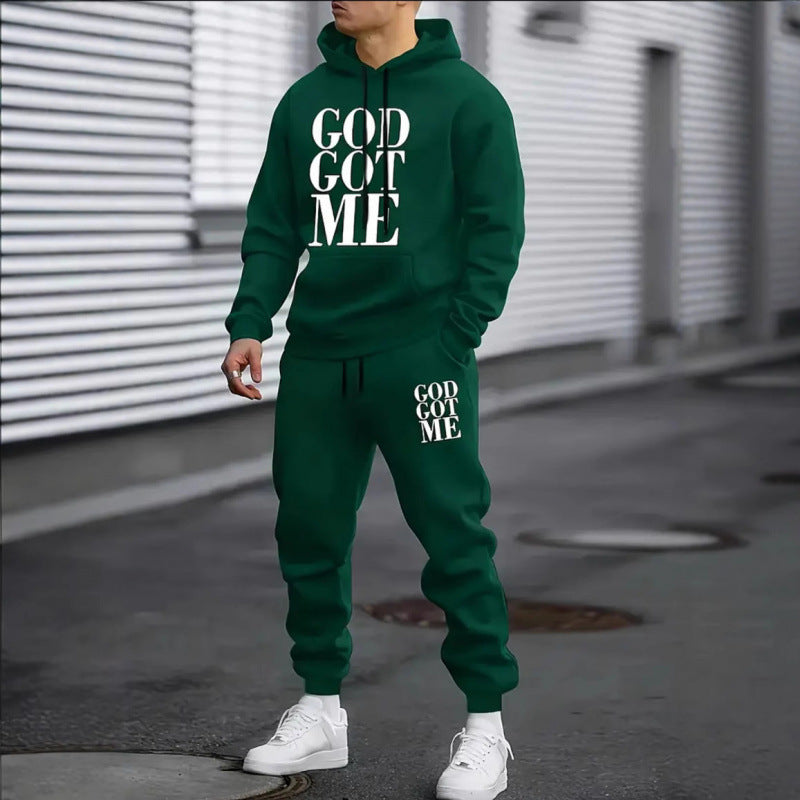 Herren Fragen Hoodie und Jogginghose Set Drune