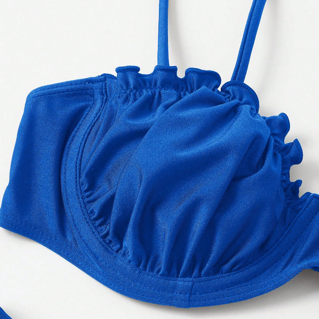 Damen Push-Up-Bikini mit Raffung und verstellbaren Trägern Drune