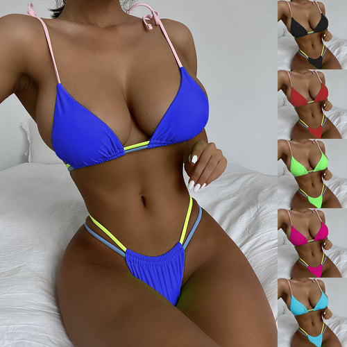 Damen Triangel-Bikini mit innovativem Farbspiel und verstellbaren Bindebändern Drune