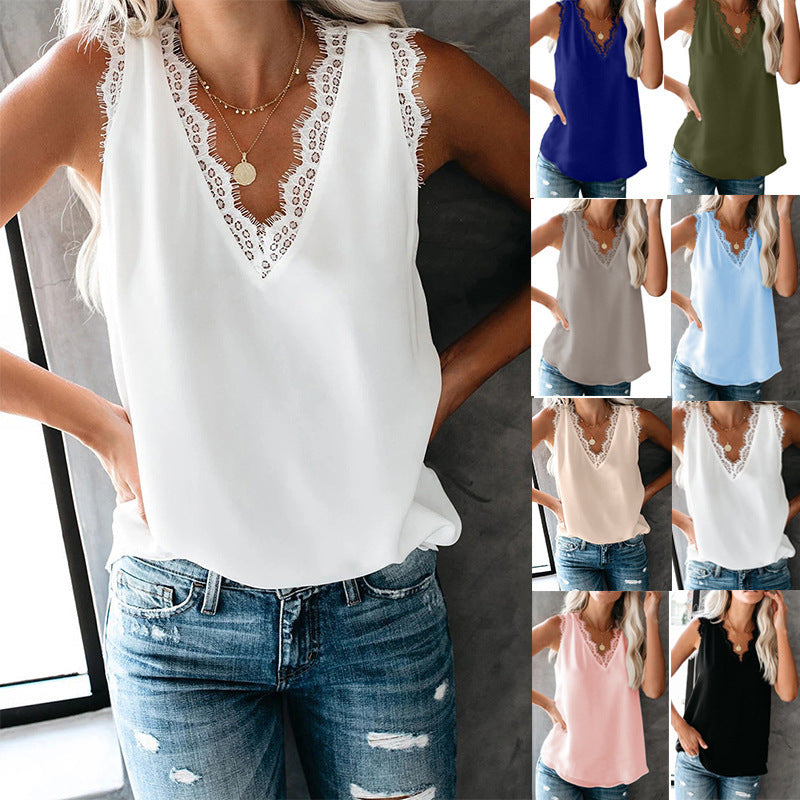 Damen Spitzenverzierte Bluse Drune