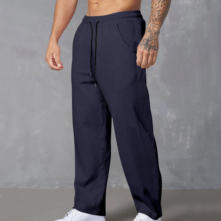 Herren lässige und atmungsaktive Freizeithose mit elastischem Bund Drune