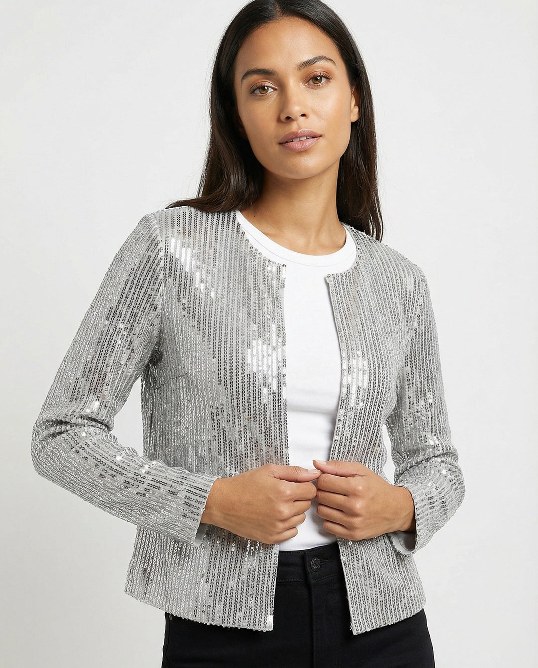 Damen Strickjacke mit Glitzereffekt – Drune