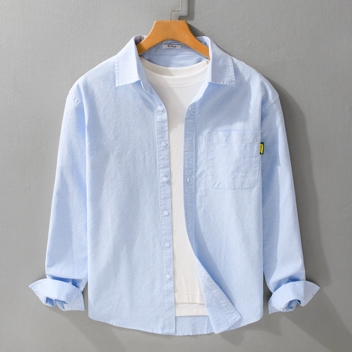 Damen Leichtes Baumwoll-Overshirt mit Kentkragen, aufgesetzter Brusttasche und Relaxed-Fit Drune