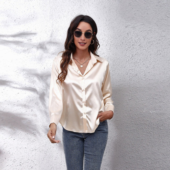Damen elegante Satinbluse Drune