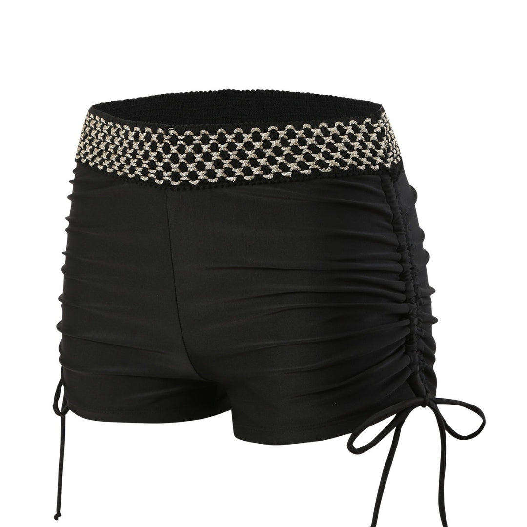 Damen hoch geschnittene Badeshorts mit dekorativem Taillenbund Drune