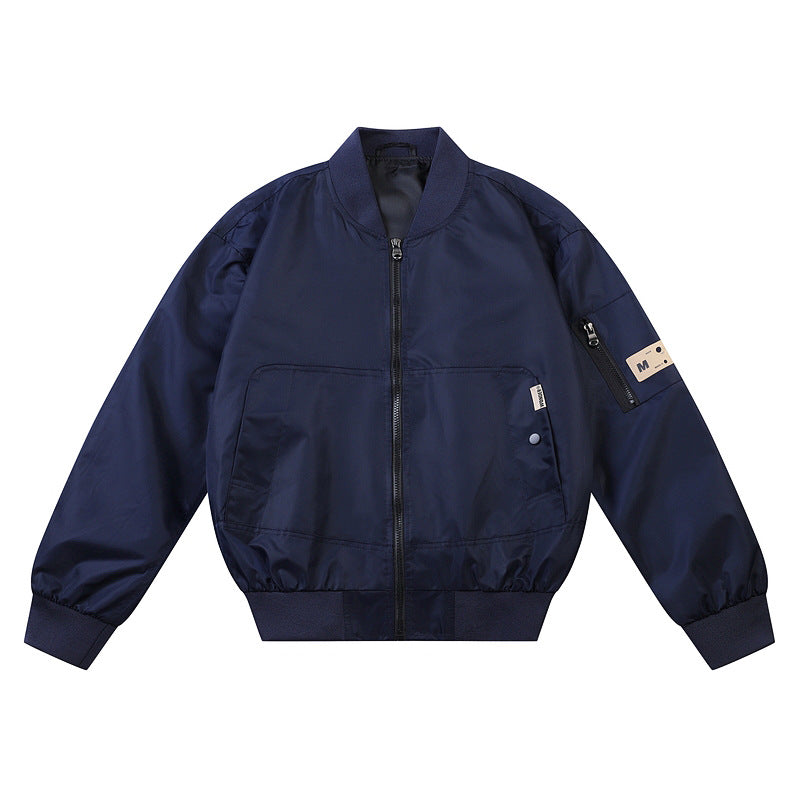 Herren  leichte Nylon Bomberjacke mit geripptem Kragen, Bündchen, Saum und Ärmeltasche mit Reißverschluss Drune