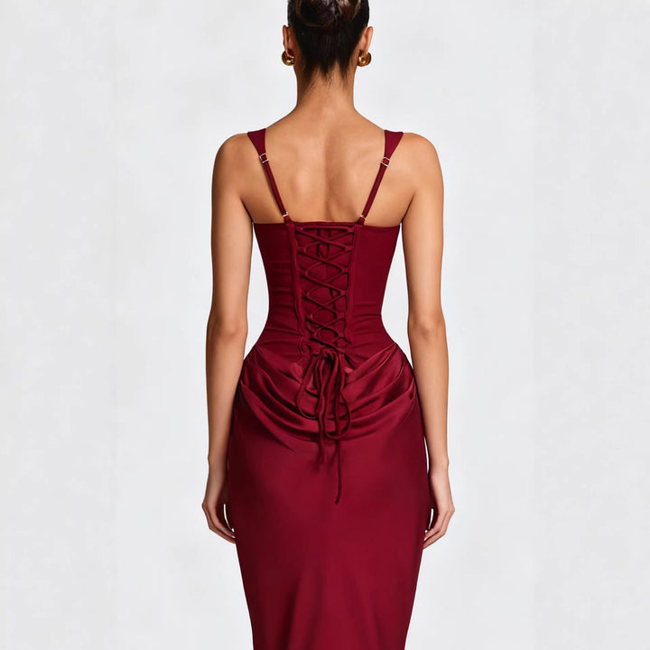 Damen Elegantes und figurbetontes Abendkleid mit vollständig gefüttertem Rock Drune