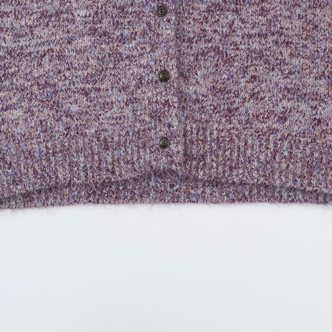 Damen Grobgestrickter Cardigan mit hohem Rollkragen und durchgehender Knopfleiste Drune