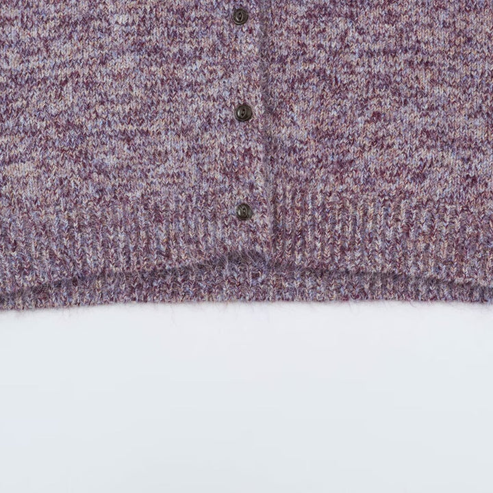 Damen Grobgestrickter Cardigan mit hohem Rollkragen und durchgehender Knopfleiste Drune