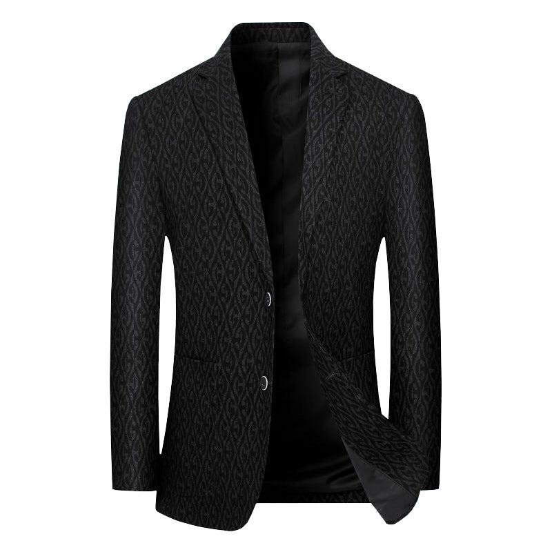 Herren Einreihiges Jacquard-Sakko mit schmaler Silhouette und feiner Struktur Drune