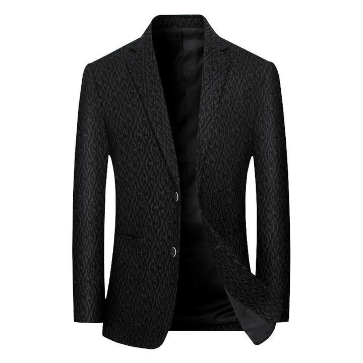 Herren Einreihiges Jacquard-Sakko mit schmaler Silhouette und feiner Struktur Drune