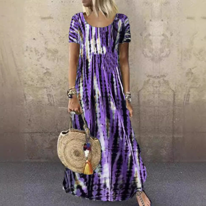 Damen Maxikleid mit modischem Streifenmuster Drune