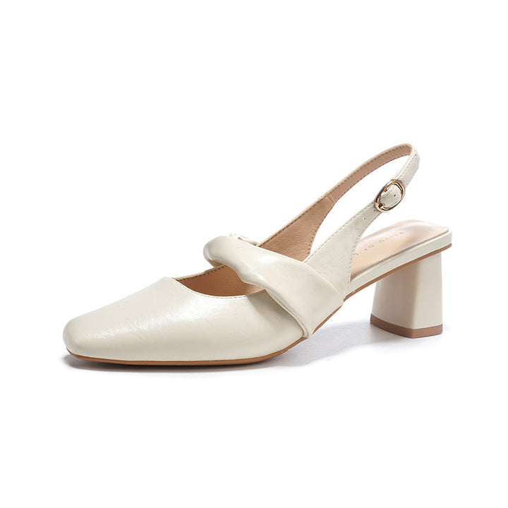 Damen Slingback Block-Absatzschuhe mit dekorativem Twist Drune