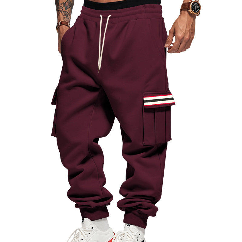 Herren Cargo-Jogginghose mit Mehrfachtaschen und Kordelzug Drune