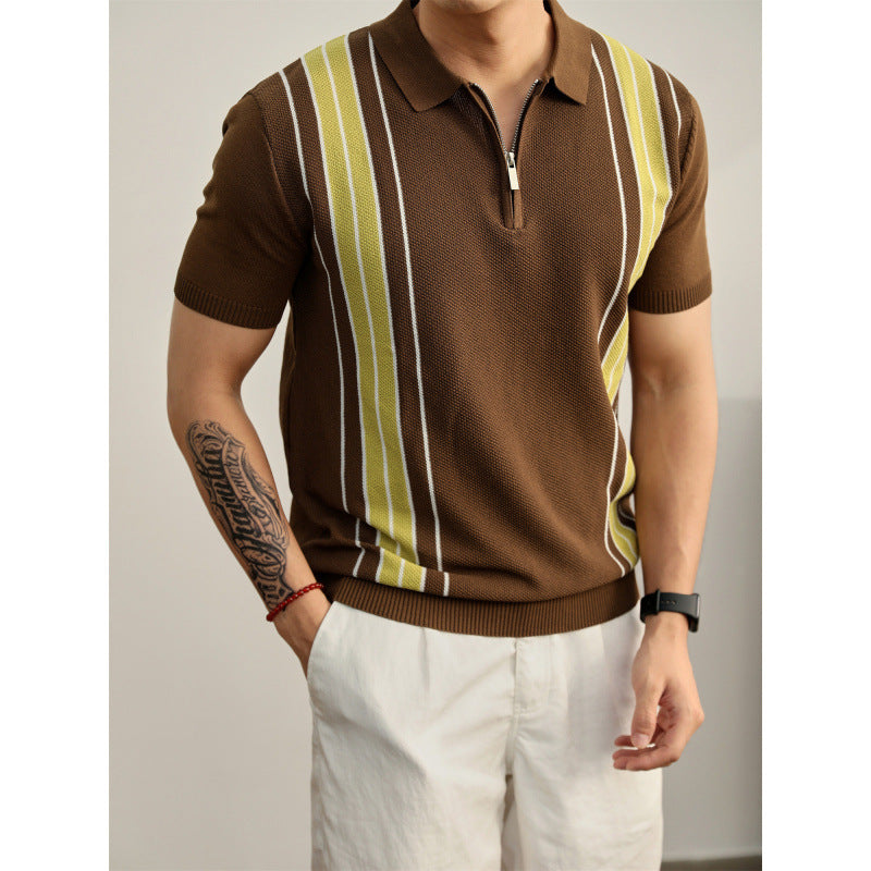 Herren Modisches Kurzarm-Strickoberteil Drune