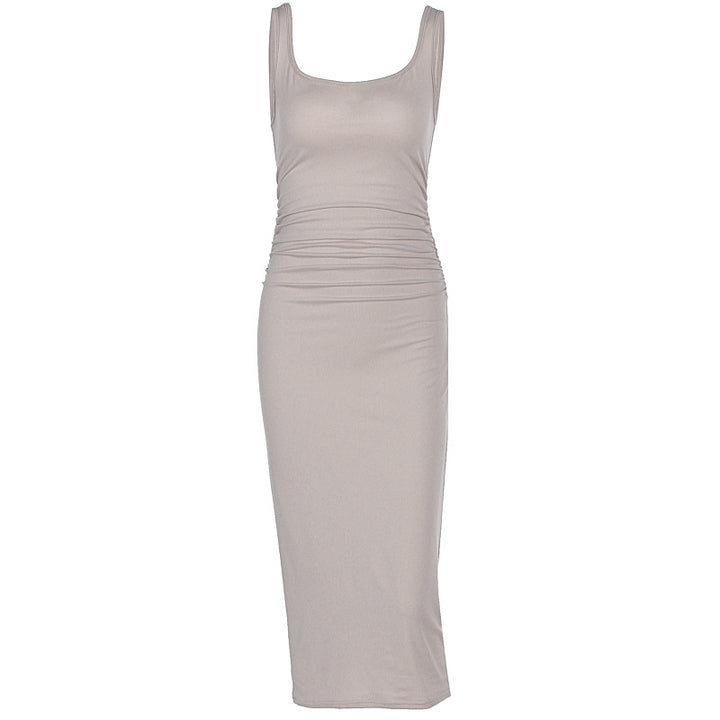 Damen Figurbetontes Midi-Kleid mit raffinierten Raffungselementen Drune