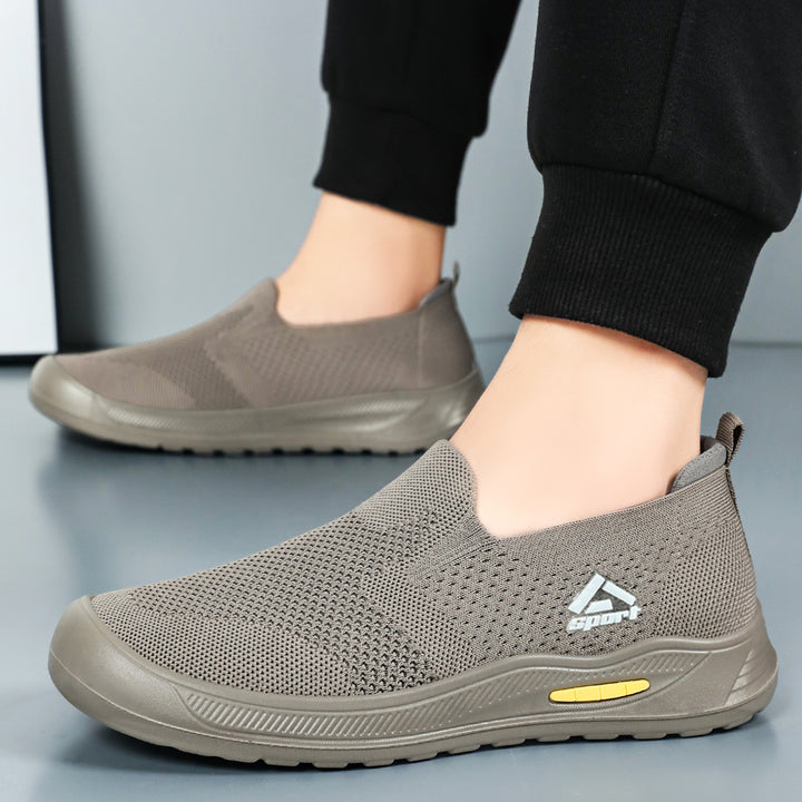 Herren nan atmungsaktiver Strick-Slip-On Alltagssneaker mit elastischem Einstieg, gepolsterter Innensohle und griffiger Leichtprofilsohle Drune