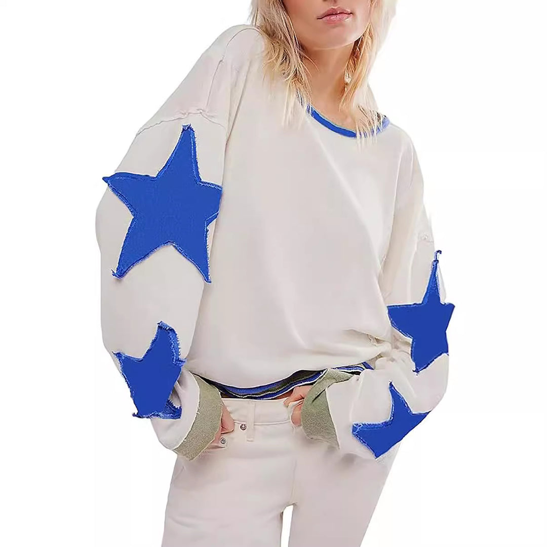 Damen lässiger Pullover mit Sternen-Design Drune