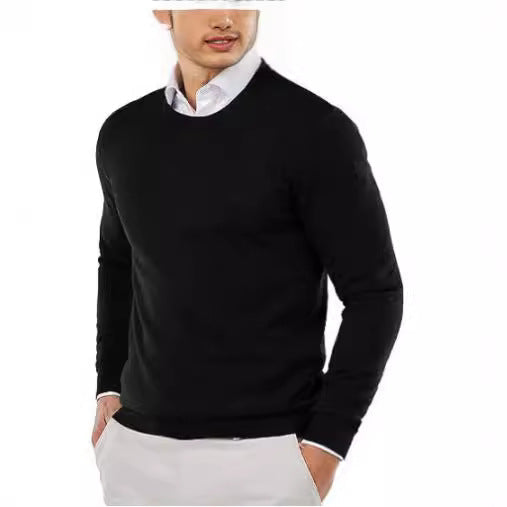 Herren eleganter Rundhals-Pullover aus feiner Baumwolle Drune