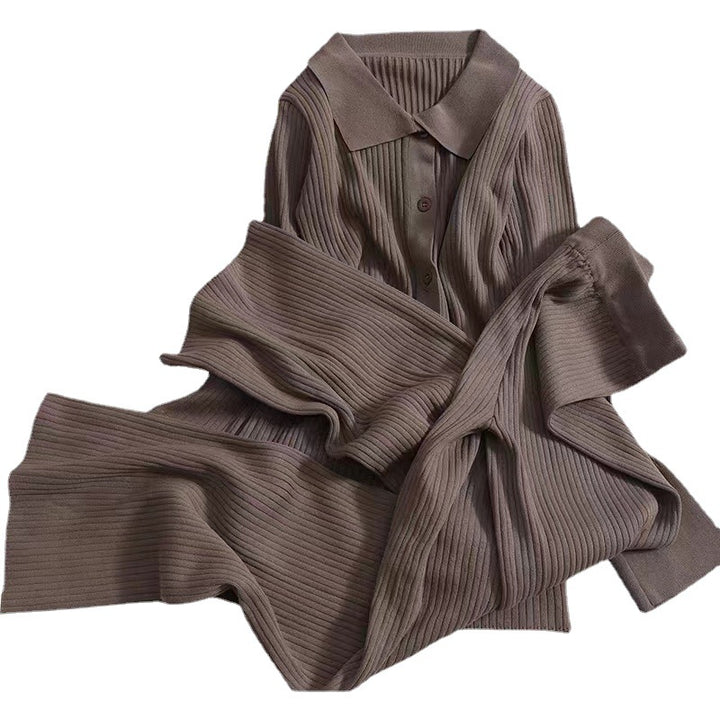 Damen Strickpullover mit klassischem Kragen Drune