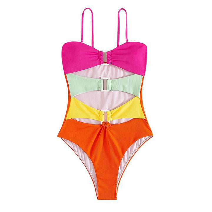 Damen Hoch geschnittener Stil-Badeanzug Drune