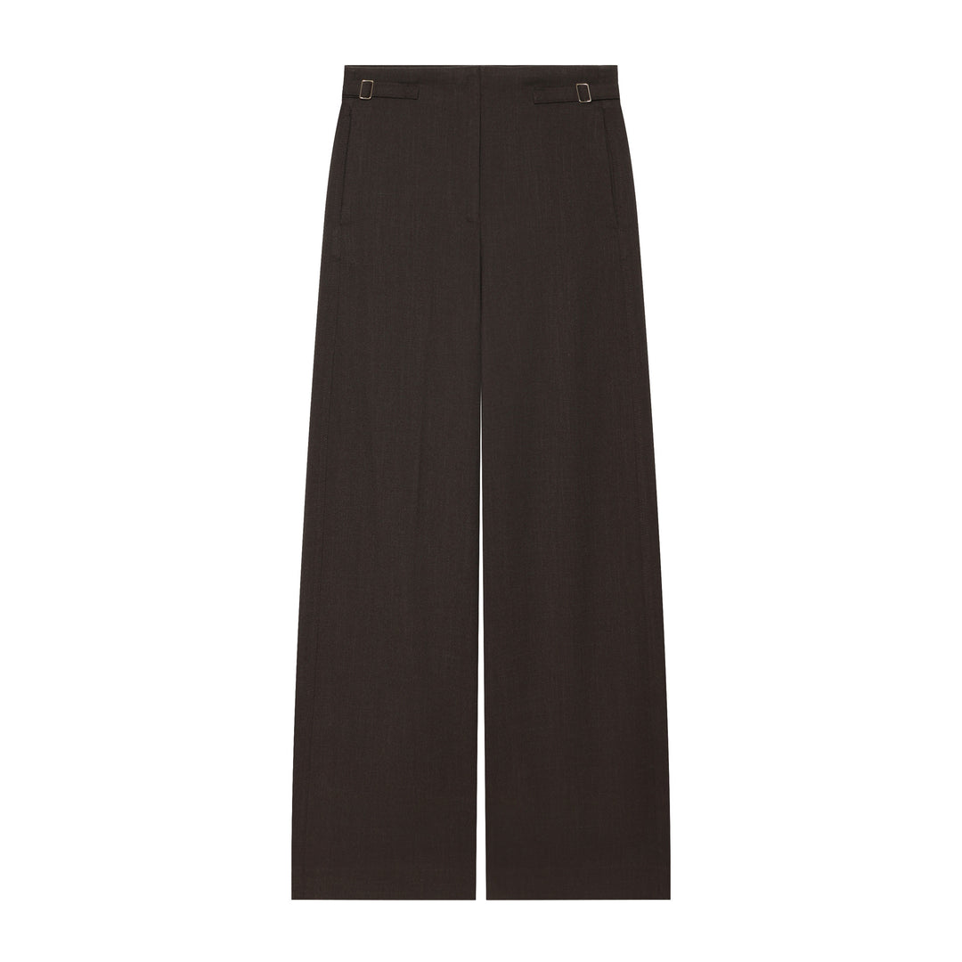 Damen Hochtaillierte Culotte-Hose mit weitem Bein und dekorativem Taillengürtel Drune