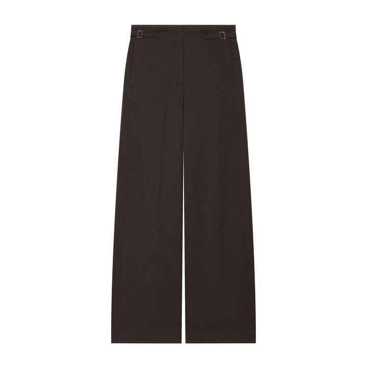 Damen Hochtaillierte Culotte-Hose mit weitem Bein und dekorativem Taillengürtel Drune