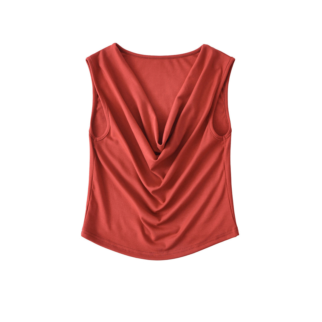 Damen Top mit elegantem Wasserfall-Ausschnitt und weich fließendem Material Drune