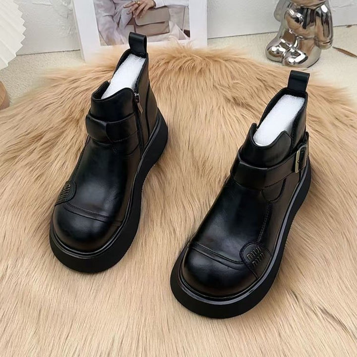 Damen Stilvolle Leder-Boots mit Kuschelfutter Drune
