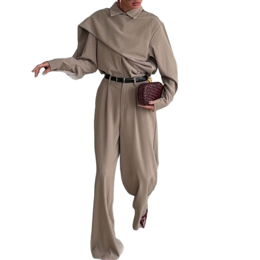 Damen Eleganter Overall mit lässigem Kragen Drune