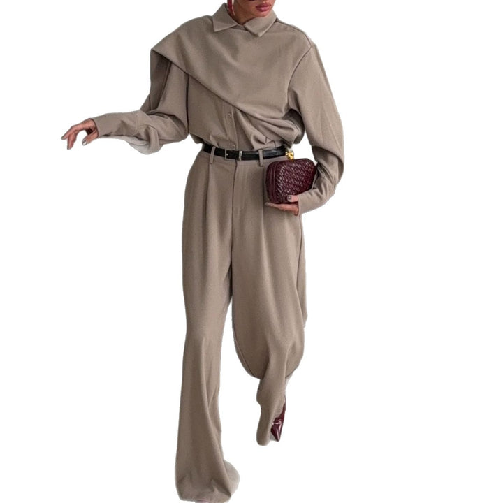 Damen Eleganter Overall mit lässigem Kragen Drune