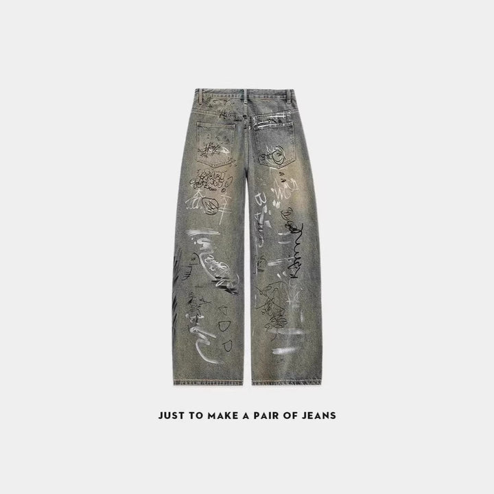 Damen Weitgeschnittene Destroyed Jeans Drune