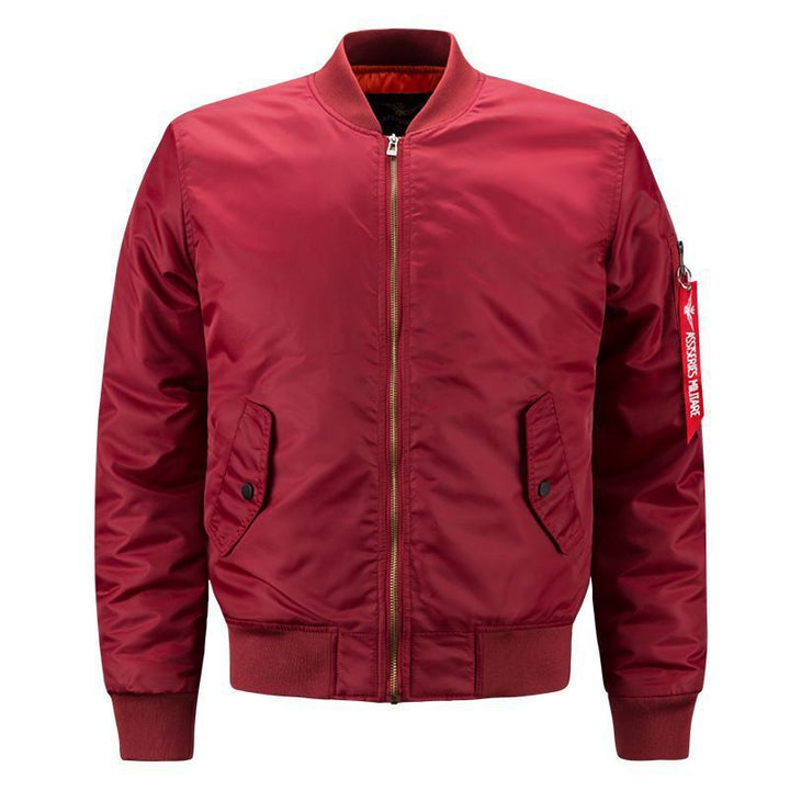 Herren windabweisende Pilot-Bomberjacke mit wattierter Innenlage und Ärmeltasche Drune